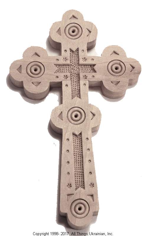 Ukrainian Hand Carved Carpathian Wood Cross # WCR1612 