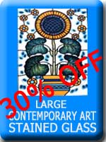 Large Contemporary Art Stained Glass
