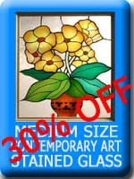 Medium Size Contemporary Art Stained Glass